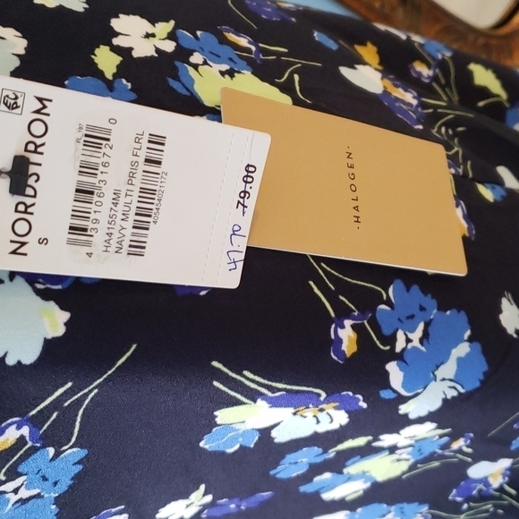 HALOGEN A LINE FLORAL SKIRT WITH FLOUNCE HEM NWT - Picture 4 of 5